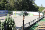 Ein Dorf beacht Volleyball