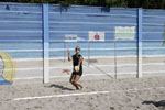 Ein Dorf beacht Volleyball