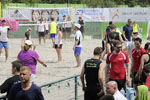 Ein Dorf beacht Volleyball